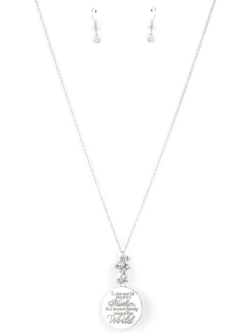Paparazzi Maternal Silver Necklace and Earrings Set (NL150)